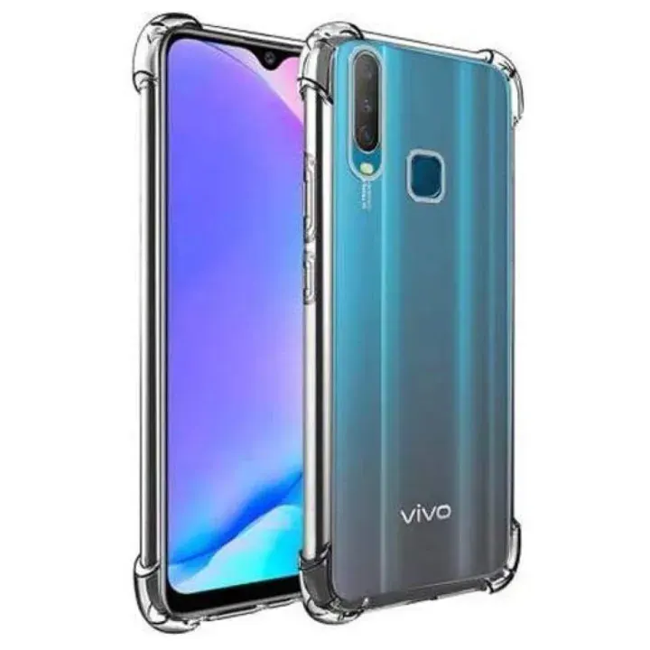 Vivo Y12 Transparent 6D Crystal Silicone Bumper Case anti Shock Corner Clear back cover