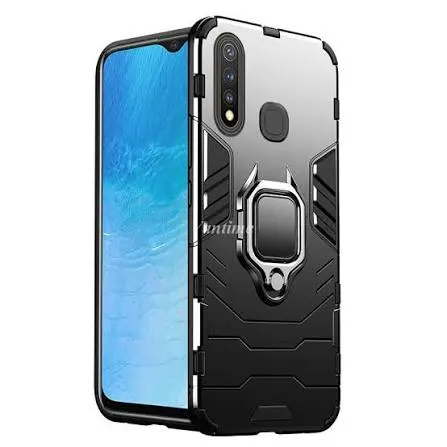 Vantime for Vivo Y19 Hard Shockproof Stand Holder Cover