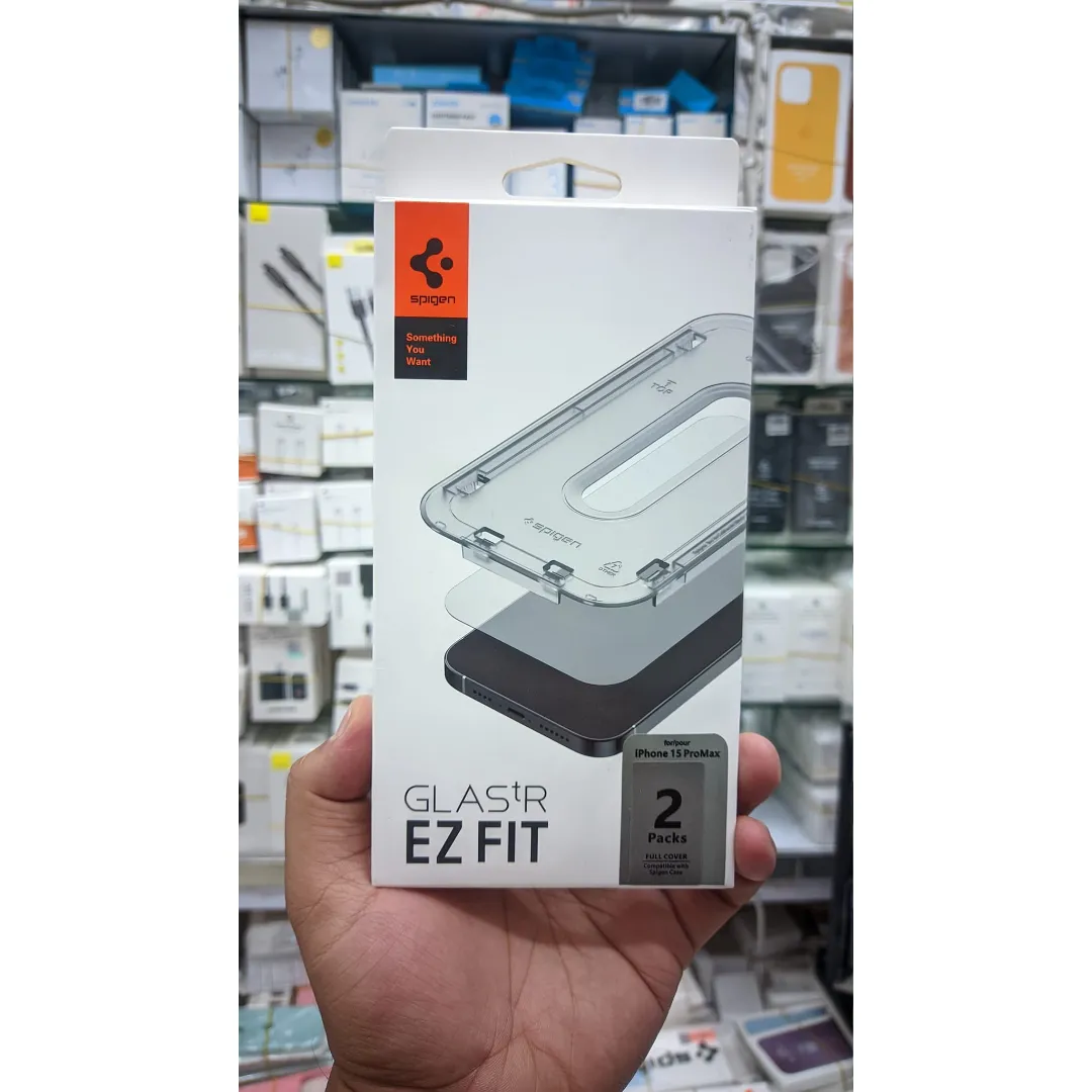 Spigen Glas Tr Ez Fit Screen Protector For Apple Iphone 15 Pro Max 6.7 2023(2Pcs Pack)