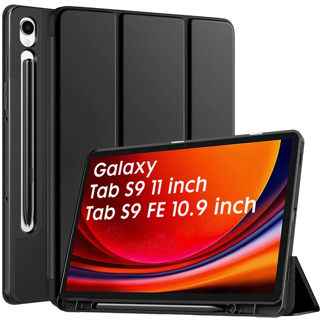 Tri-Fold Case Samsung Galaxy Tab S7/S8/S9/S9 Fe 11″ 10.9" Tablet Cover With Pen Slot