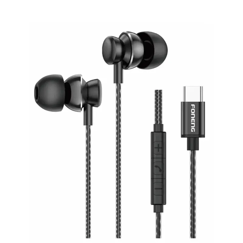 FONENG T67 Type-C In-Ear Heavy Bass Wired Earphone