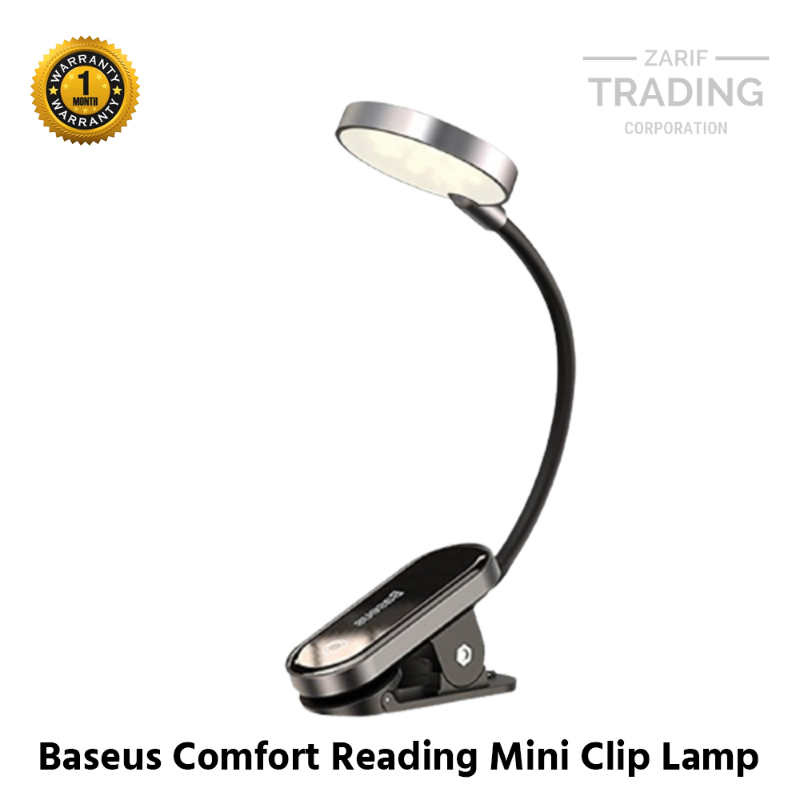 Baseus Comfort Reading Mini Clip Lamp USB LED Rechargeable Clip On Desk Lamp Flexible Nightlight Reading Light for Travel Bedroom Book - Price in Bangladesh
