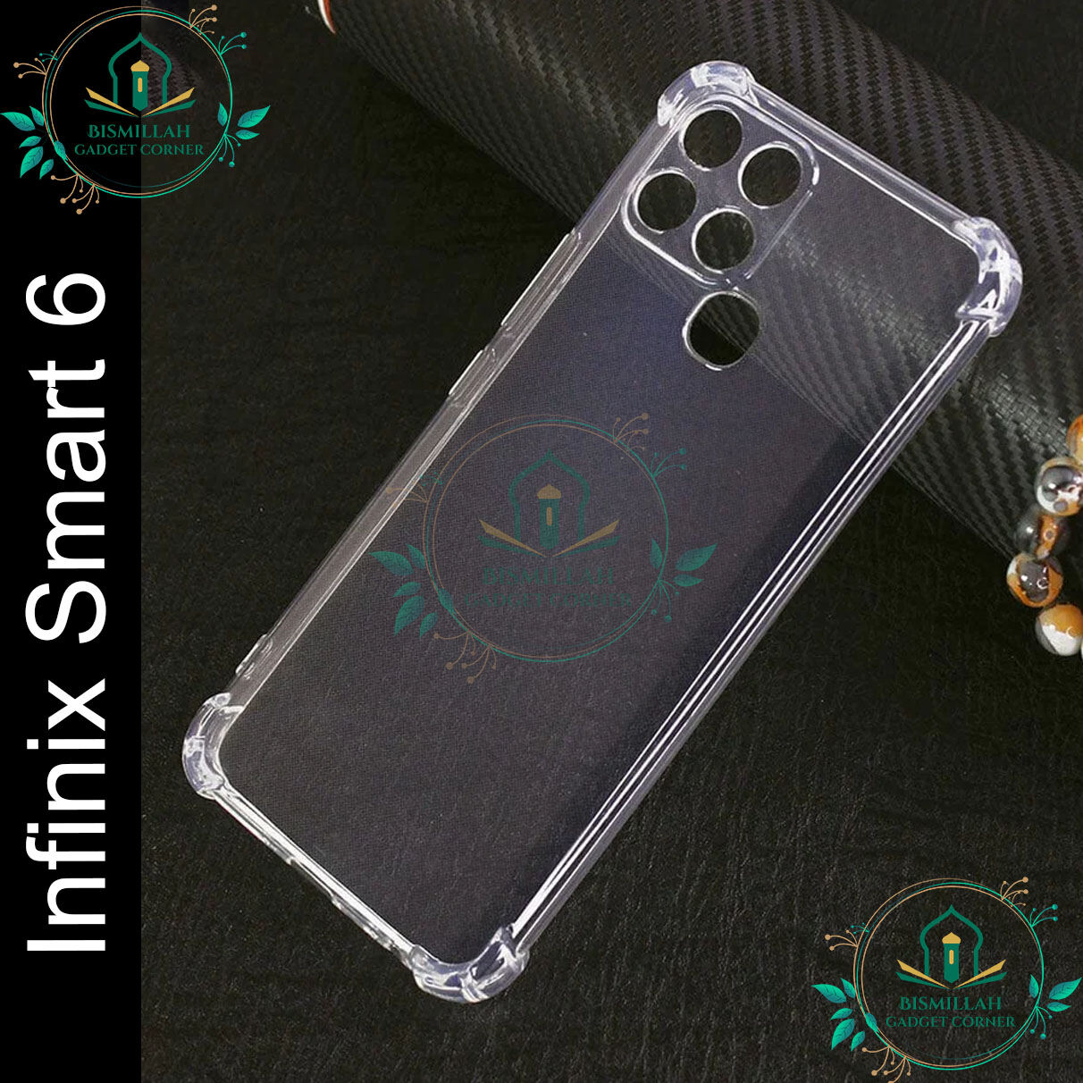 Transparent back cover For Infinix Smart 6 Luxury transparent Protect Back Cover Soft Case