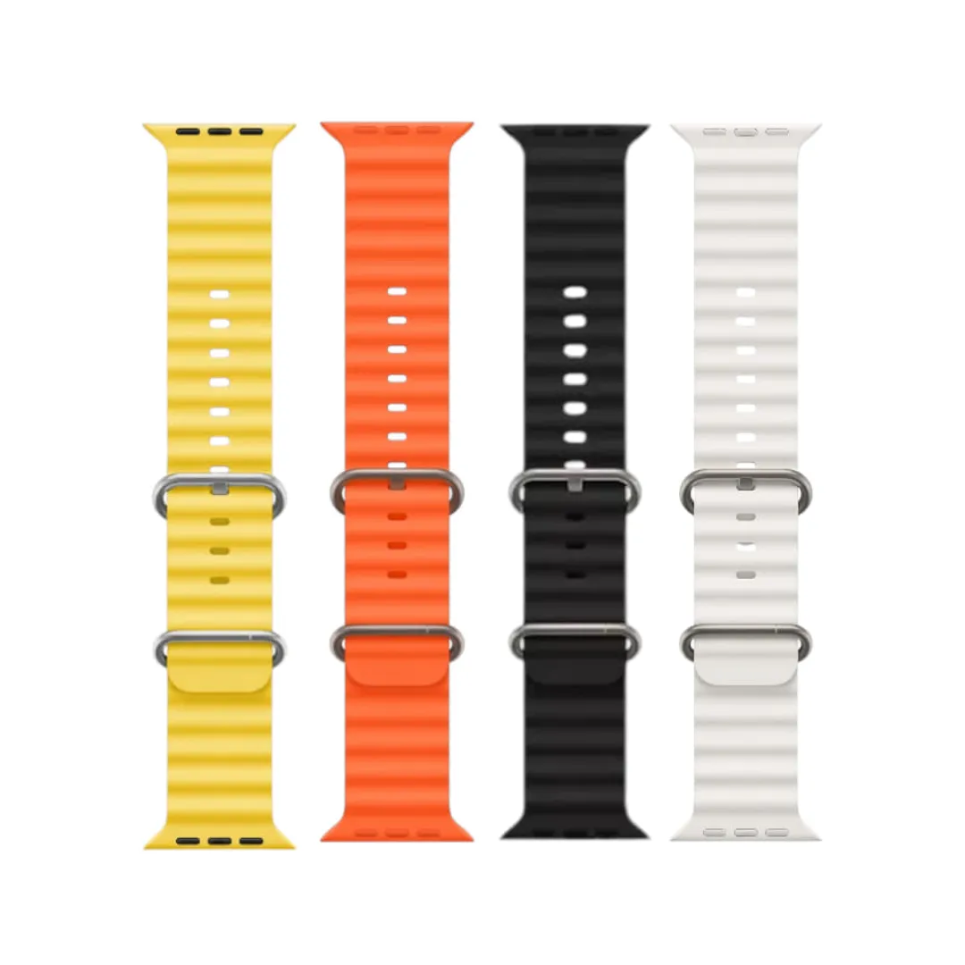 (Only Belt) 1Pair Ocean Band Compatible With For Apple Watch Band 42Mm 44Mm 45Mm 49Mm For Women Men, Adjustable Loop Silicone Waterproof Sport Strap For Iwatch Series Ultra/8/7/6/5/4/3 - Price in Bangladesh