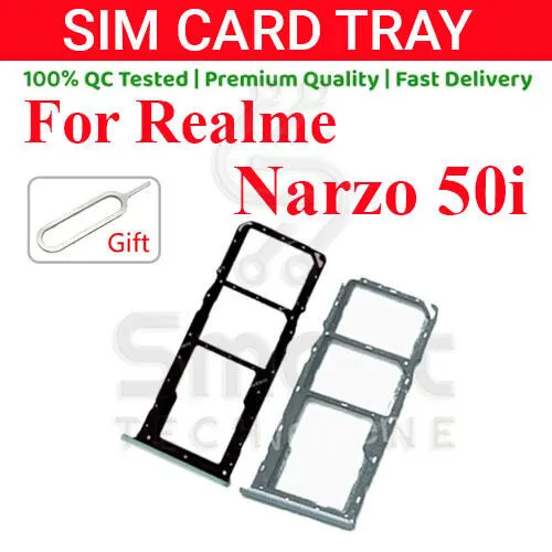 Realme Narzo 50i Sim Tray Micro SD Card Slot with Sim Ejector Pin Replacement Part - Price in Bangladesh