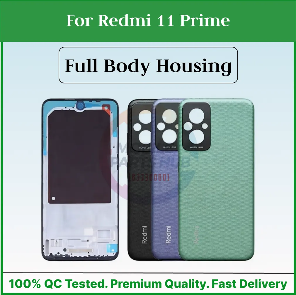 For Redmi 11 Prime Full Body Housing ( Side Frame + Back Panel Without Camera Glass ) - Price in Bangladesh