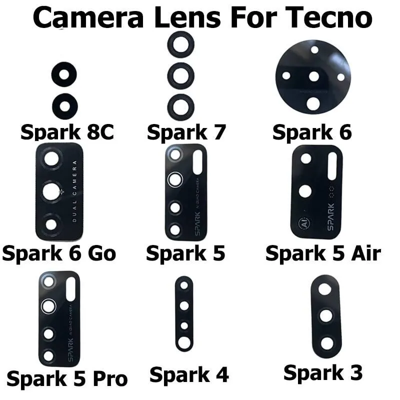 Back Rear Camera Lens Glass Compatible with Tecno Spark 3 3 Pro 4 7 8C Camera Lens Glass Without Frame - Price in Bangladesh