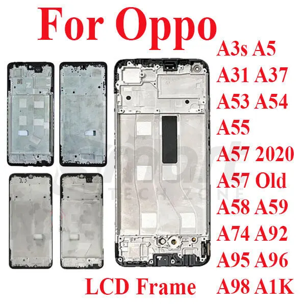 For Oppo A3s A5 A31 A37 A53 A54 A55 A57 2020 A57 Old A58 A59 A74 A92 A95 A96 A98 A1K Only Front LCD Frame Housing Replacement Parts - Price in Bangladesh
