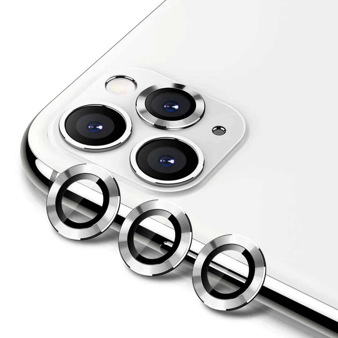 For Apple Iphone 11 Pro/11 Pro Max Red Camera Protector Wsken Metal Ring Tempered Glass Camera Lens Protector