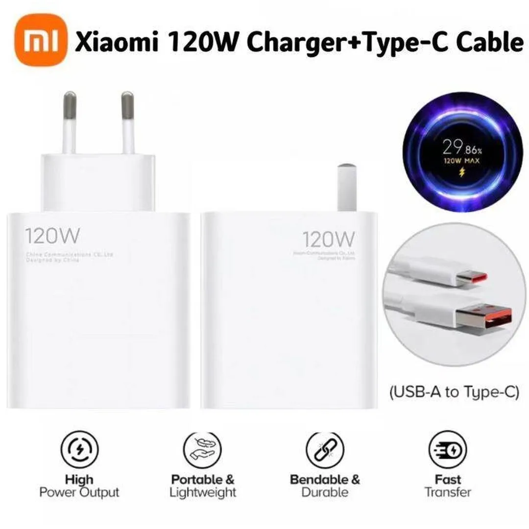 120W Charger Turbo Charge EU Adapter Fast Charging For Poco F4 GT MI 11T 12S 13 Pro Redmi Note 11 12 Pro - Price in Bangladesh
