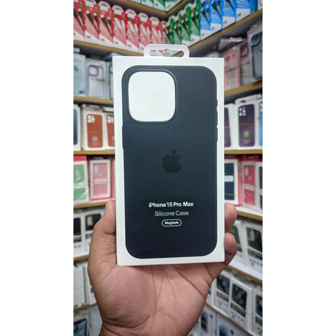Premium Apple Iphone 15 Pro Max 6.7 2023 Black Silicone Case With Magsafe