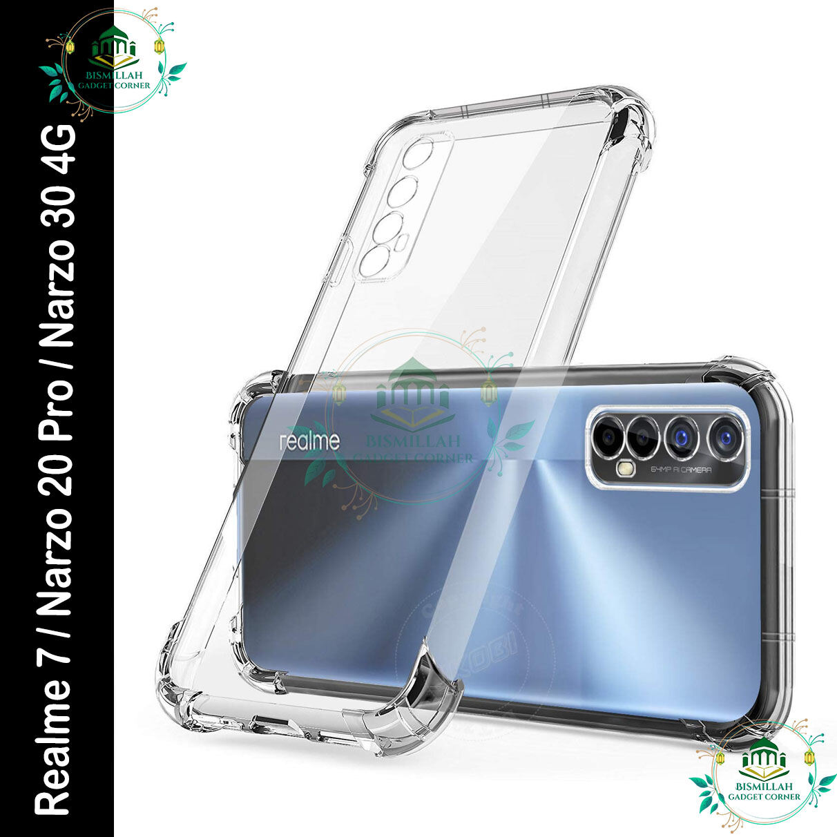 Transparent back cover For Realme 7 / Realme Narzo 20 Pro / Realme Narzo 30 4G Luxury transparent Protect Back Cover Soft Case