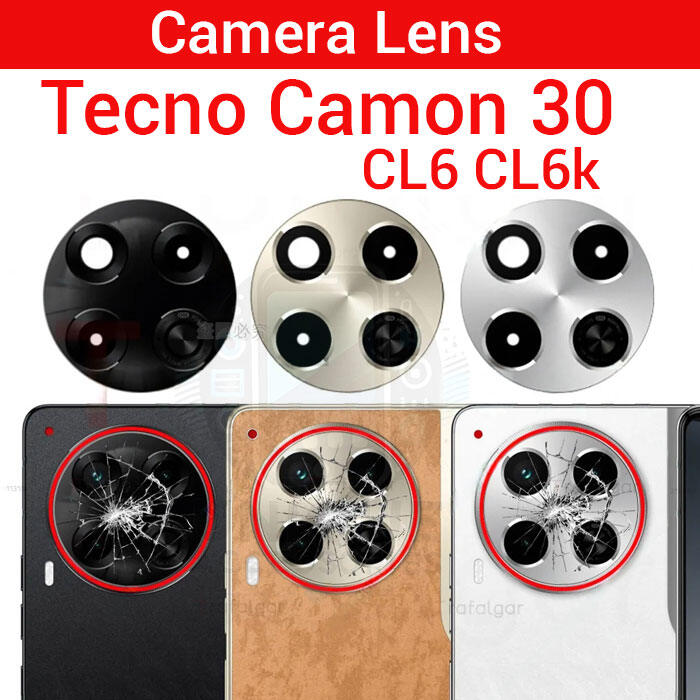 Tecno Camon 30 CL6 CL6k Main Rear Camera Glass Lens 50 MP Ai Dual Camera (Not Camera Protector) - Price in Bangladesh
