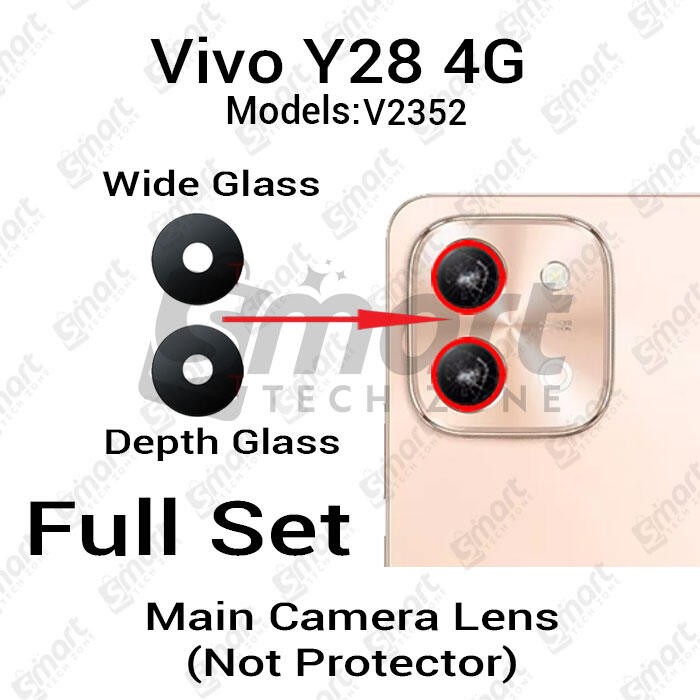 Main Camera Glass/ Lens For Vivo Y28 4G Replacement Part (Not Tempered Camera Glass Protector) - Price in Bangladesh