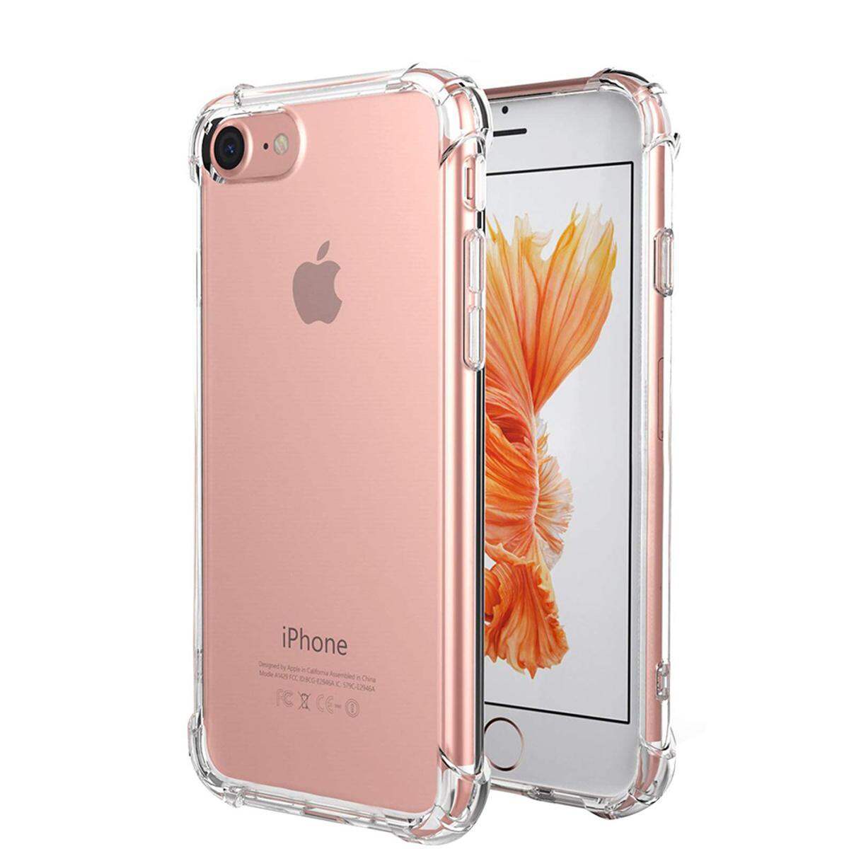 For Iphone 8 ultra Slim Transparent anti shock side bumper corner 4D Crystal clear camera cutting cover