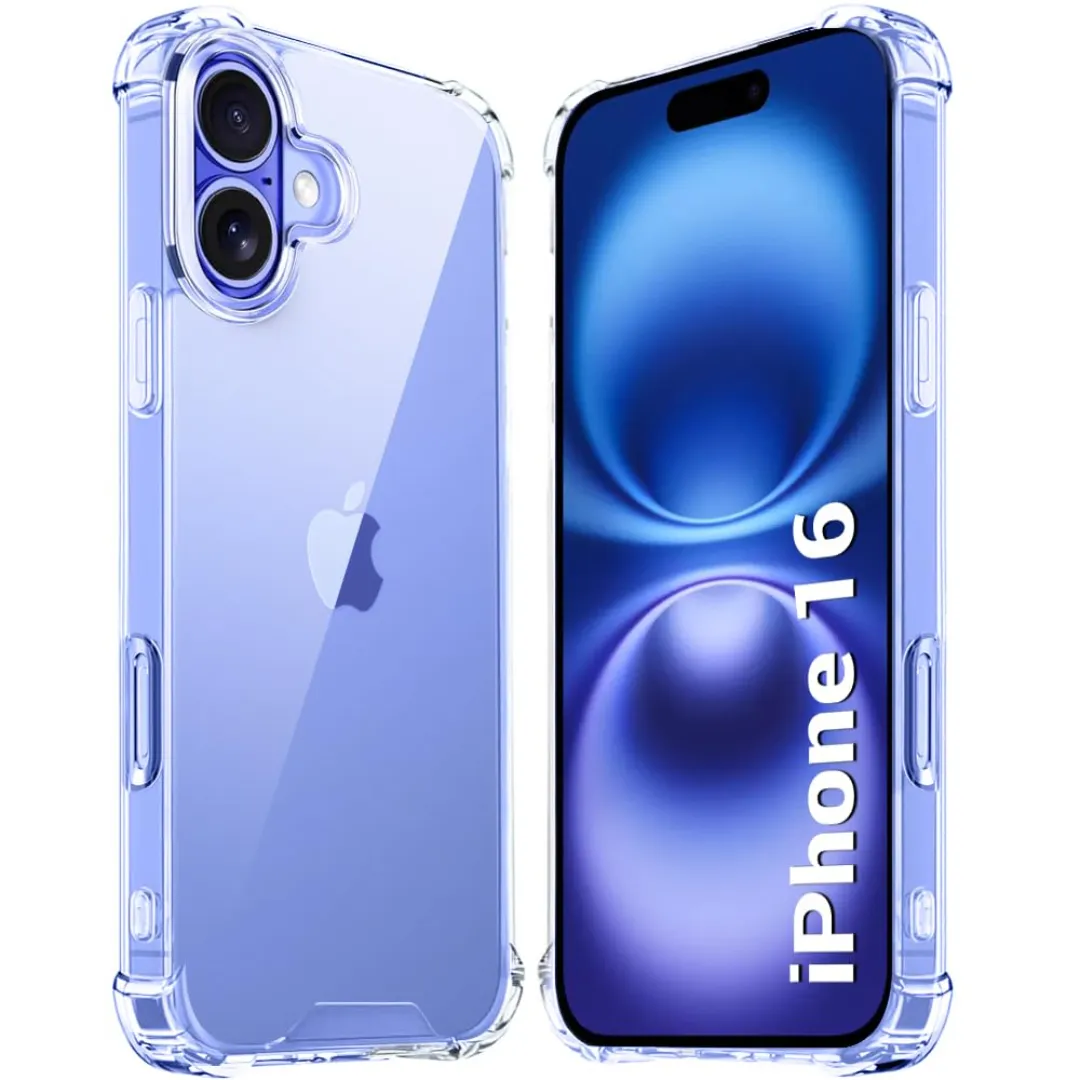Crystal Clear Back Cover Case For Apple Iphone 16E / Iphone 16 / Iphone 16 Plus / Iphone 16 Pro / Iphone 16 Pro Max 5G | Shockproof Soft Tpu Case | Cushioned Edges For Ultimate Protection Back Cover Case (Tpu, Transparent)