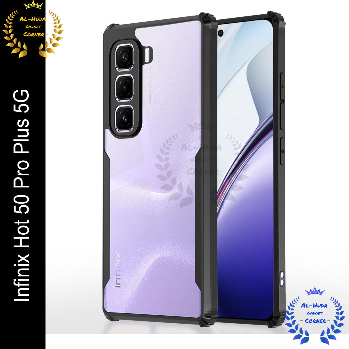 Xundd Back Cover for Infinix Hot 50 Pro Plus 5G Transparent Hybrid Hard PC Back Bumper