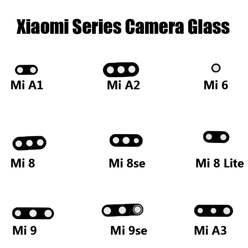 Back Rear Camera Lens Glass Compatible with Xiaomi Mi A1 A2 A3 6 8 8SE 8 Lite 9 9SE  Camera Lens Glass Without Frame - Price in Bangladesh