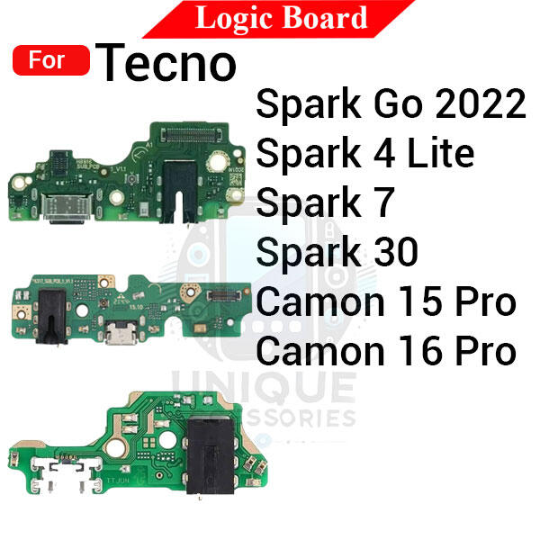 Charging Logic Board For Tecno Spark Go 2022 4 Lite  30 Camon 15 Pro 16 Pro Charging Port USB Plug PCB Dock Connector Spare parts - Price in Bangladesh