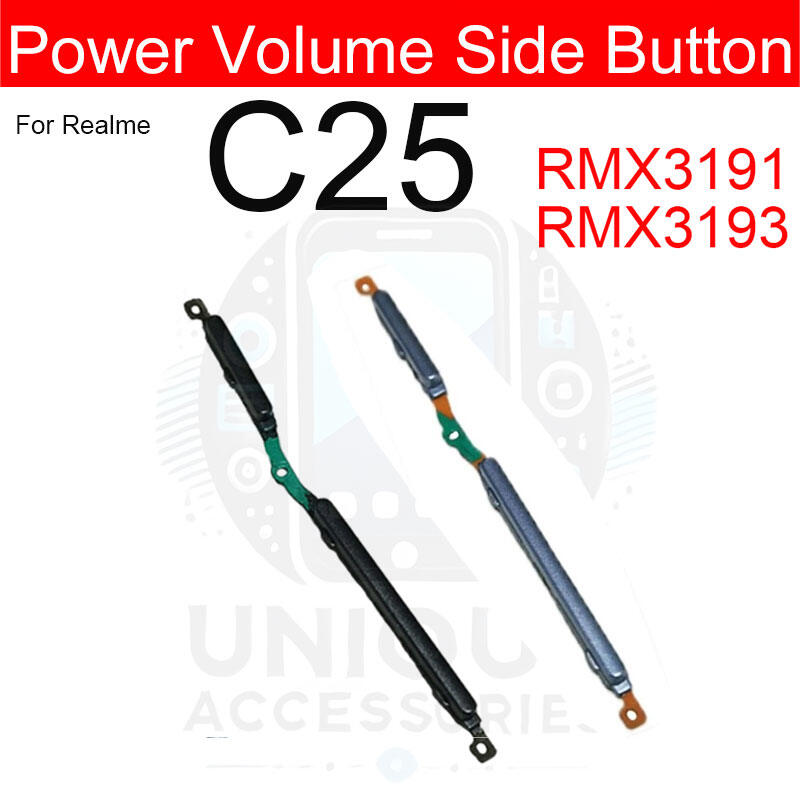 Compatible with Realme C25 External Side Buttons Power On Off + Volume Control Button Outside Side Keys - Price in Bangladesh