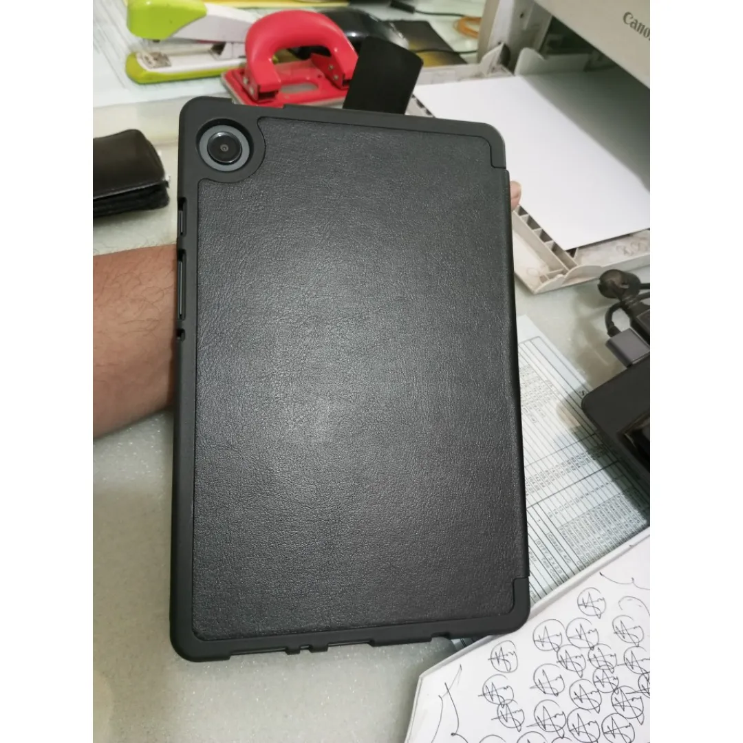 For Samsung Galaxy Tab A9 8.7" Inch Premium Leather Finish Flip Back Cover With S Pen Holder For Samsung Galaxy Tab A9 8.7 Inch With Auto Sleep Wake [Recoil Series] - Black