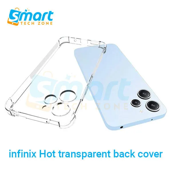 Shockproof Back Cover Case for Infinix GT 10 Pro GT 20 Pro Zero 40 Hot 50 Hot 50i Smart 9Zero 30 5G Zero 30 4G Smart6 plus Smart 7Camera & Screen Protection | Ultra Clear Soft Silicone Back Cover for Shockproof Back Cover Case (Transparent) - Price in Bangladesh