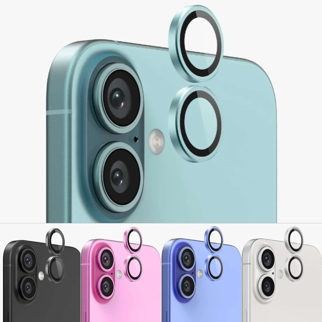 For Apple Iphone 16 6.1 / Iphone 16 Plus 6.7 Camera Lens Protector Hd Tempered Metal Glass Camera Screen Protector Cover Film Accessories (1 Set=2Pcs)
