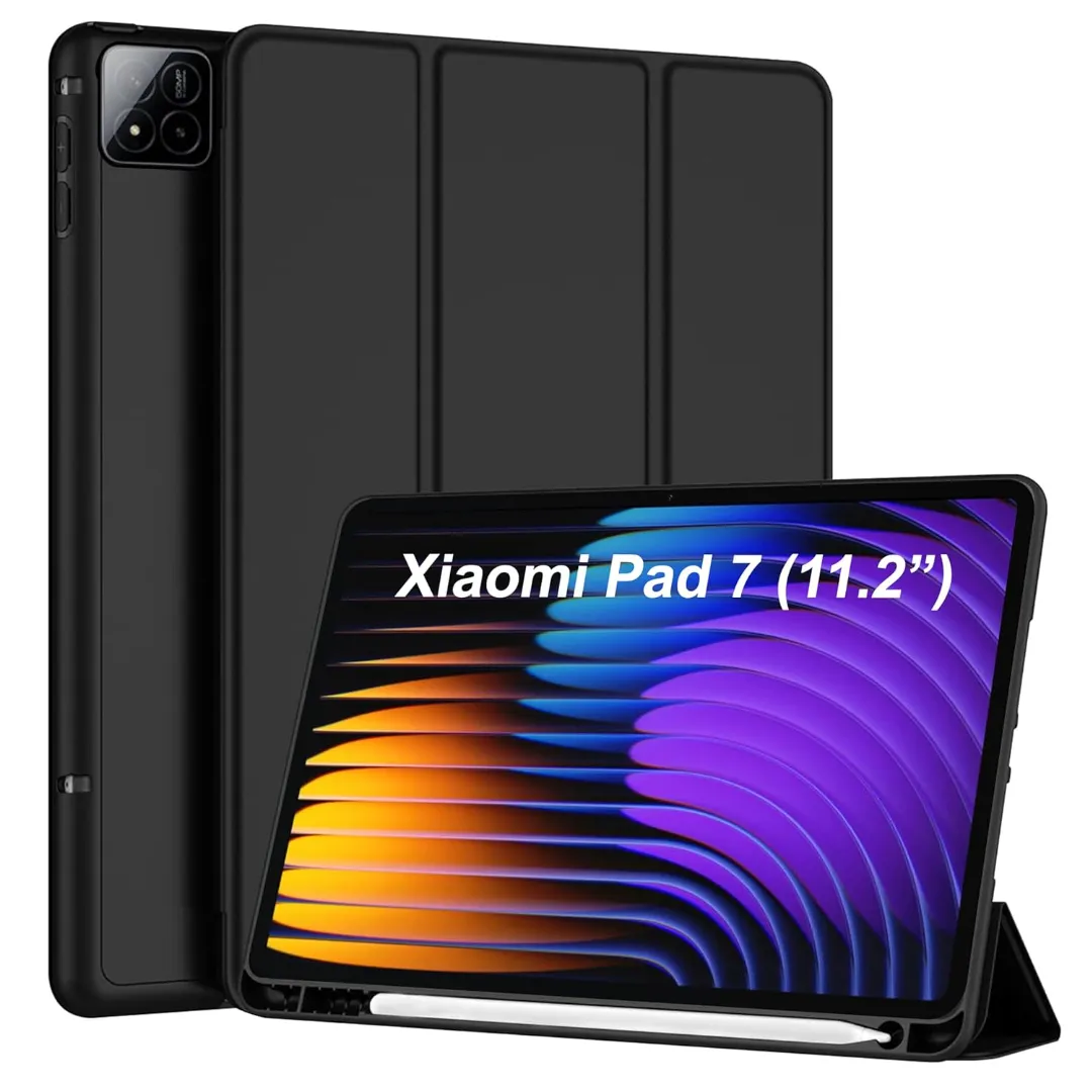 Premium Trifold Cover For Xiaomi Mi Pad 7 11.2 Inch Case/Pad 7 Pro With Pencil Holder & Auto Sleep Wake Support Case Cover