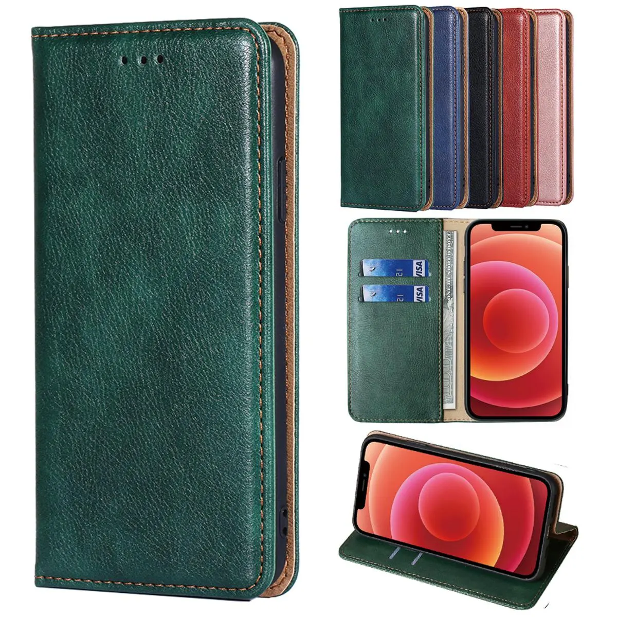 Magnetic Deduction Case for Oppo A12/AX7/A5s/Oppo A7 Casing Flip Cover Leather