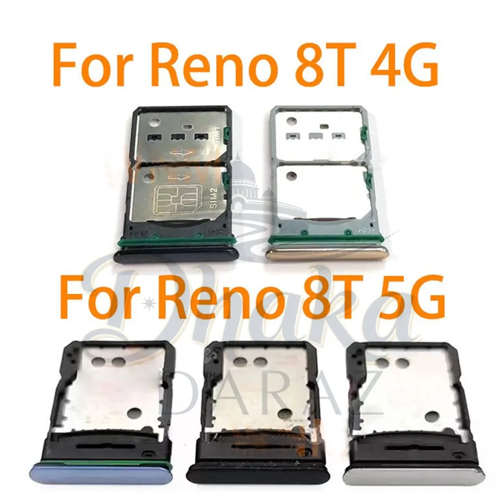Oppo Reno 8T 4G 5G Sim Tray Micro SD Card Slot with Sim Ejector Pin Replacement Parts Sim Trays & Ejector Pins Price in Bangladesh - Mobile.com.bd