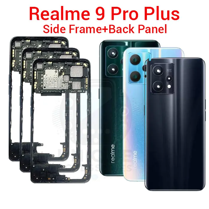 Realme 9 Pro Plus RMX3392 Side Frame + Back Panel Housing + Camera Glass Back Shell - Price in Bangladesh