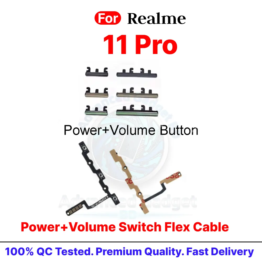 Realme 11 Pro Side Control Volume Button + Power ON / Off External Switch Flex Cable - Price in Bangladesh
