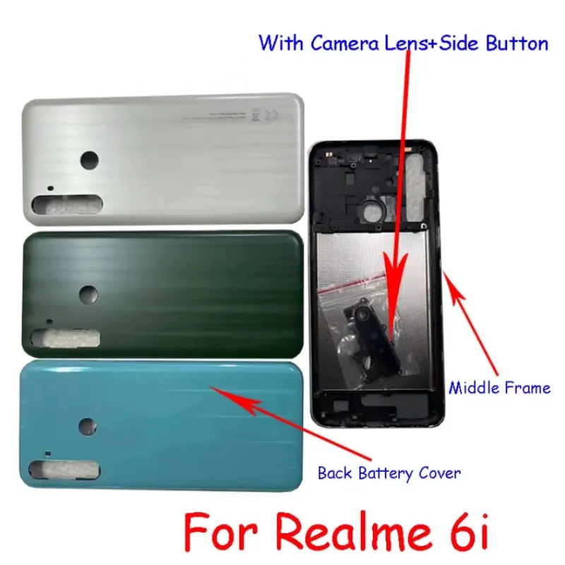 Realme 6i Side Frame and Back Panel + Camera Glass Lens + Outside Key Replacement - Price in Bangladesh