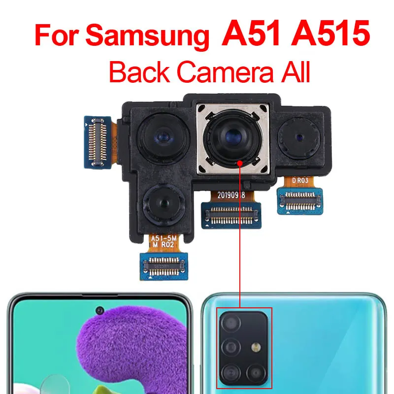 Back Rear Big Main Camera Module Flex Cable For Samsung Galaxy A51 (SM-A515F) Small Front Camera Flex Replacement Parts - Price in Bangladesh