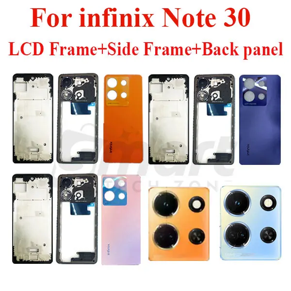 Infinix Note 30 4G X6833B, X6716B Full Body Housing With Camera Glass (LCD Frame, Side/Middle Frame, Back Panel/Backshell) - Price in Bangladesh