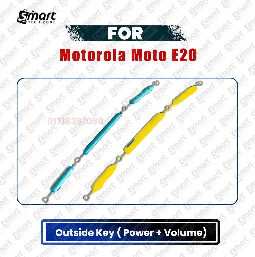 For Motorola Moto E20 Compatible With External Side Buttons Power On Off + Volume Control Button Outside Side Keys And Power Flex Cable Replacement Parts - Price in Bangladesh