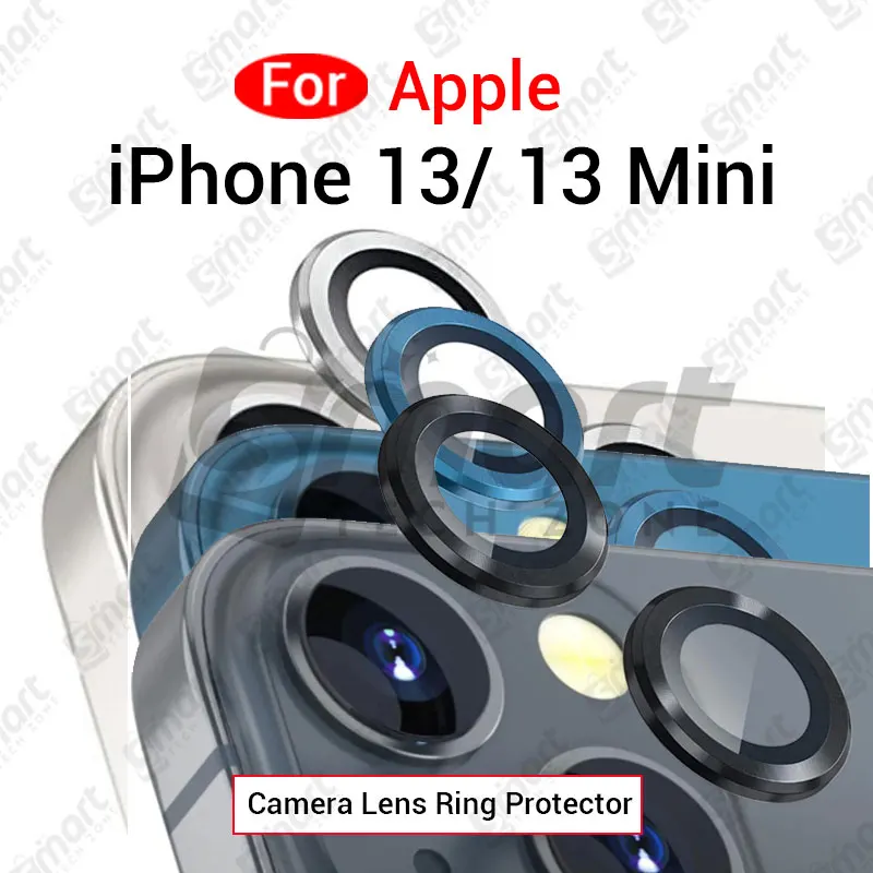 For Apple iPhone 13 13 Mini All Colour Camera Protector Metal Ring Tempered Glass Camera Lens Protector - Price in Bangladesh