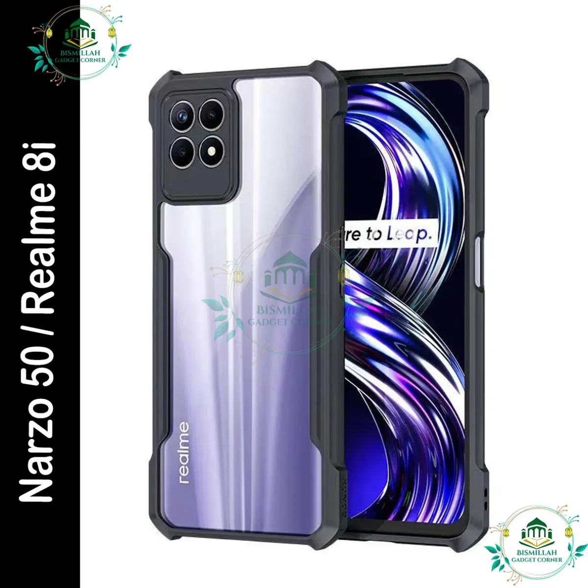 Xundd Back Cover for Realme Narzo 50 / Realme 8i Transparent Hybrid Hard PC Back Bumper