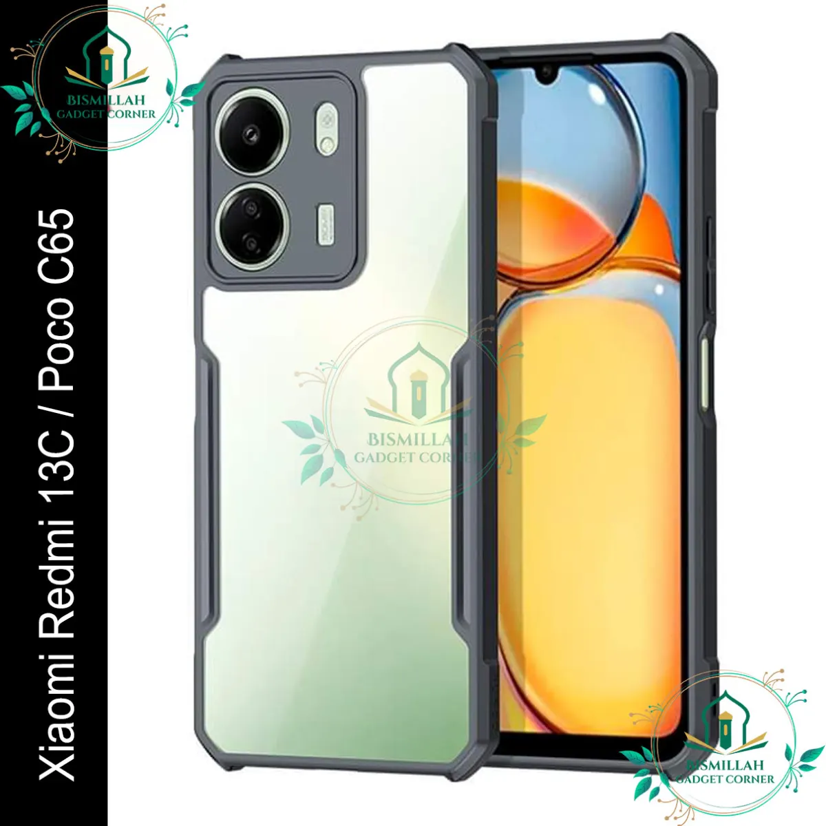 Xundd Back Cover for Xiaomi Redmi 13C / Xiaomi Poco C65 Transparent Hybrid Hard PC Back Bumper