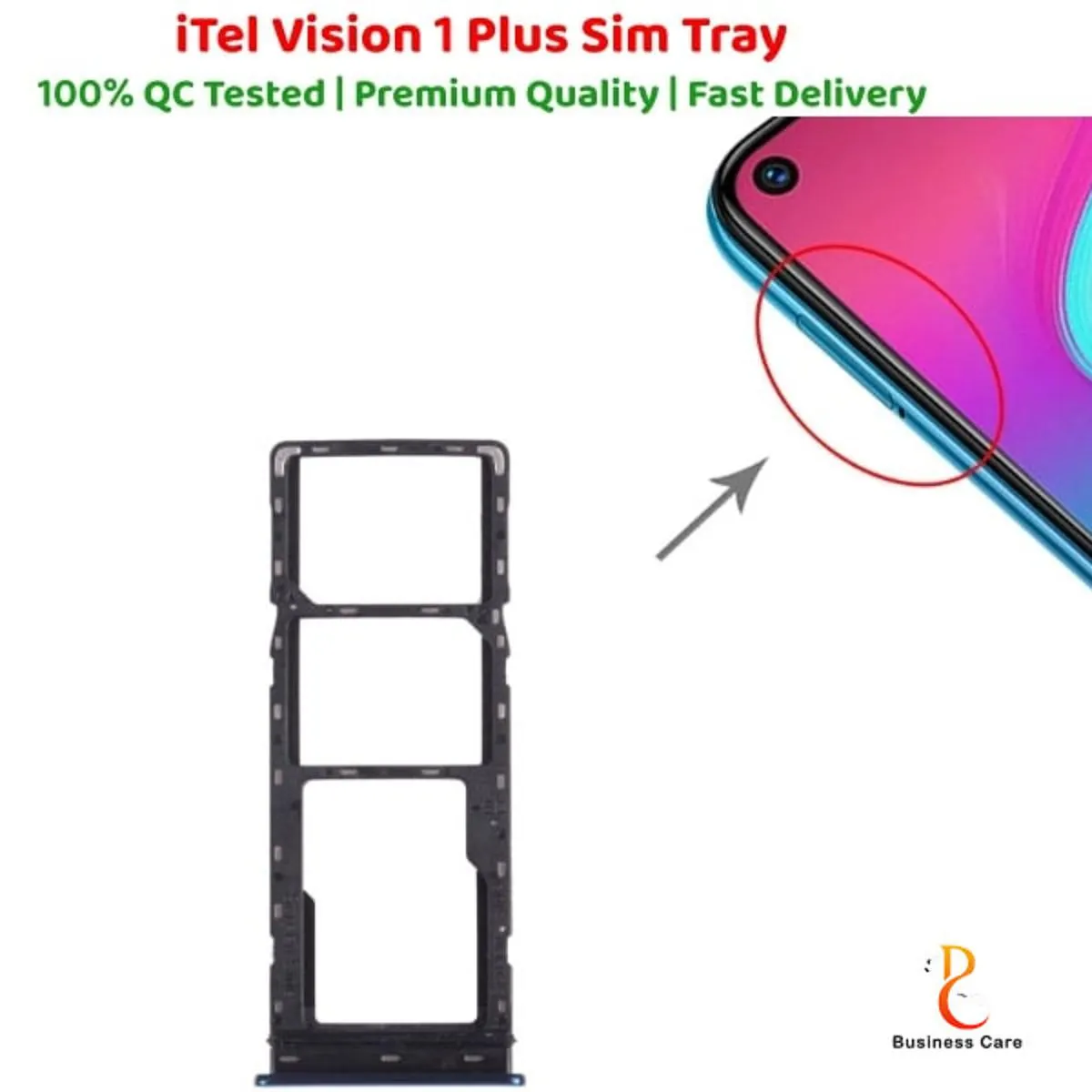 Itel vision 1 plus এর জন্য সিম কার্ড হোল্ডার ট্রে কালো-নীল-বেগুনি-সাদা