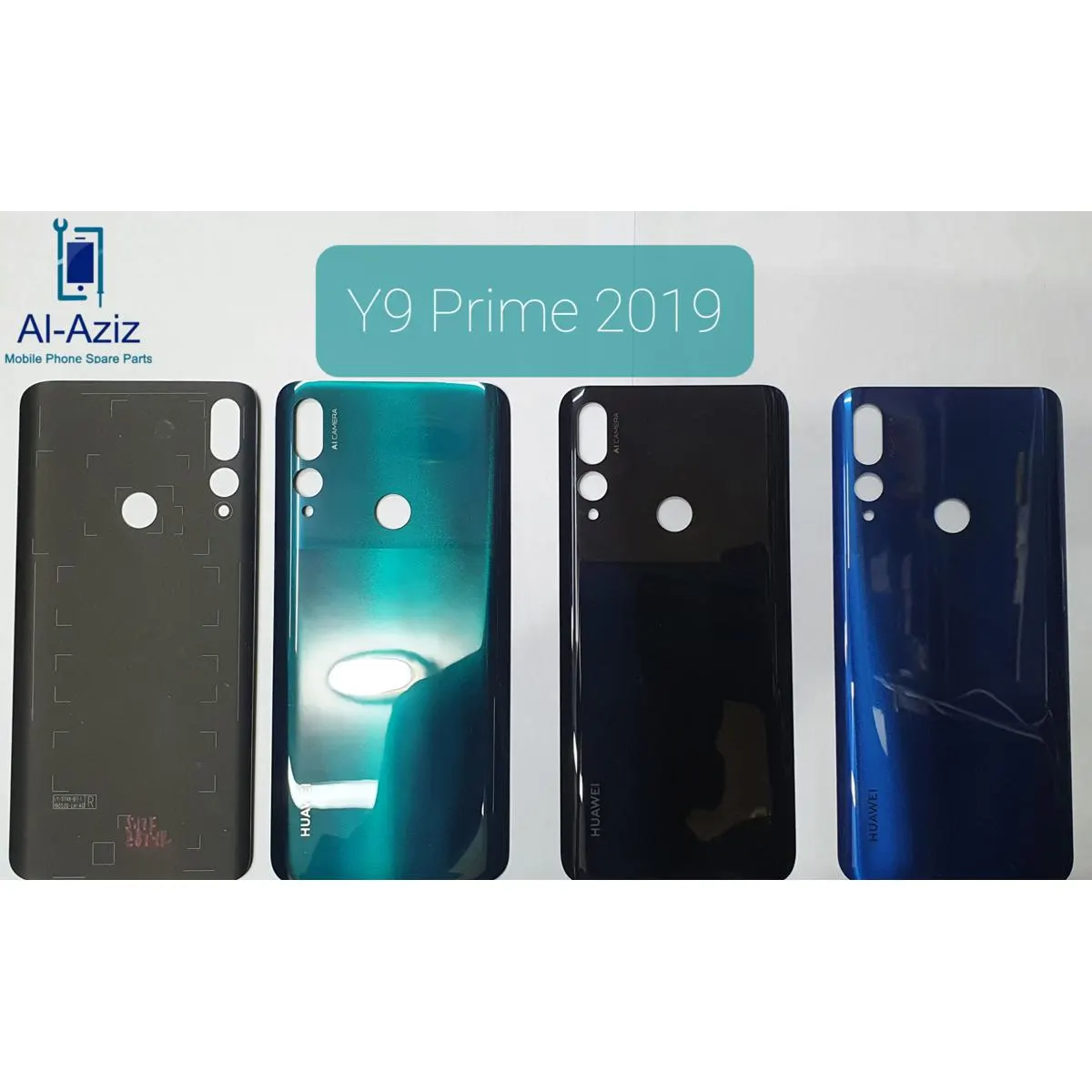 Original Huawei y9 prime 2019 আসল ব্যাক গ্লাস মেরামত প্রতিস্থাপন রিয়ার ব্যাটারি ডোর হাউজিং কভার