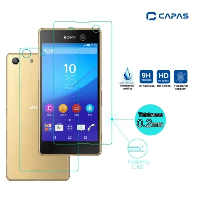 For Sony Xperia m5 back glass....3mm screen protector 9H Hard 2.5D Arc Edge Round Border Screen Protector with Clean Tools