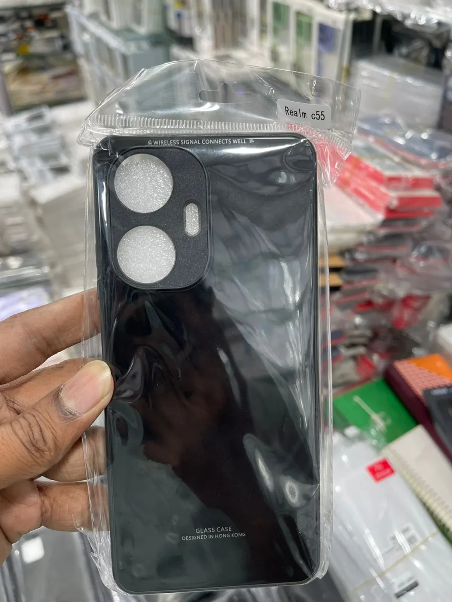 Tempered Glass Cover For Realme C55 Mobile Back Cover Full Protection With Tempered Glass