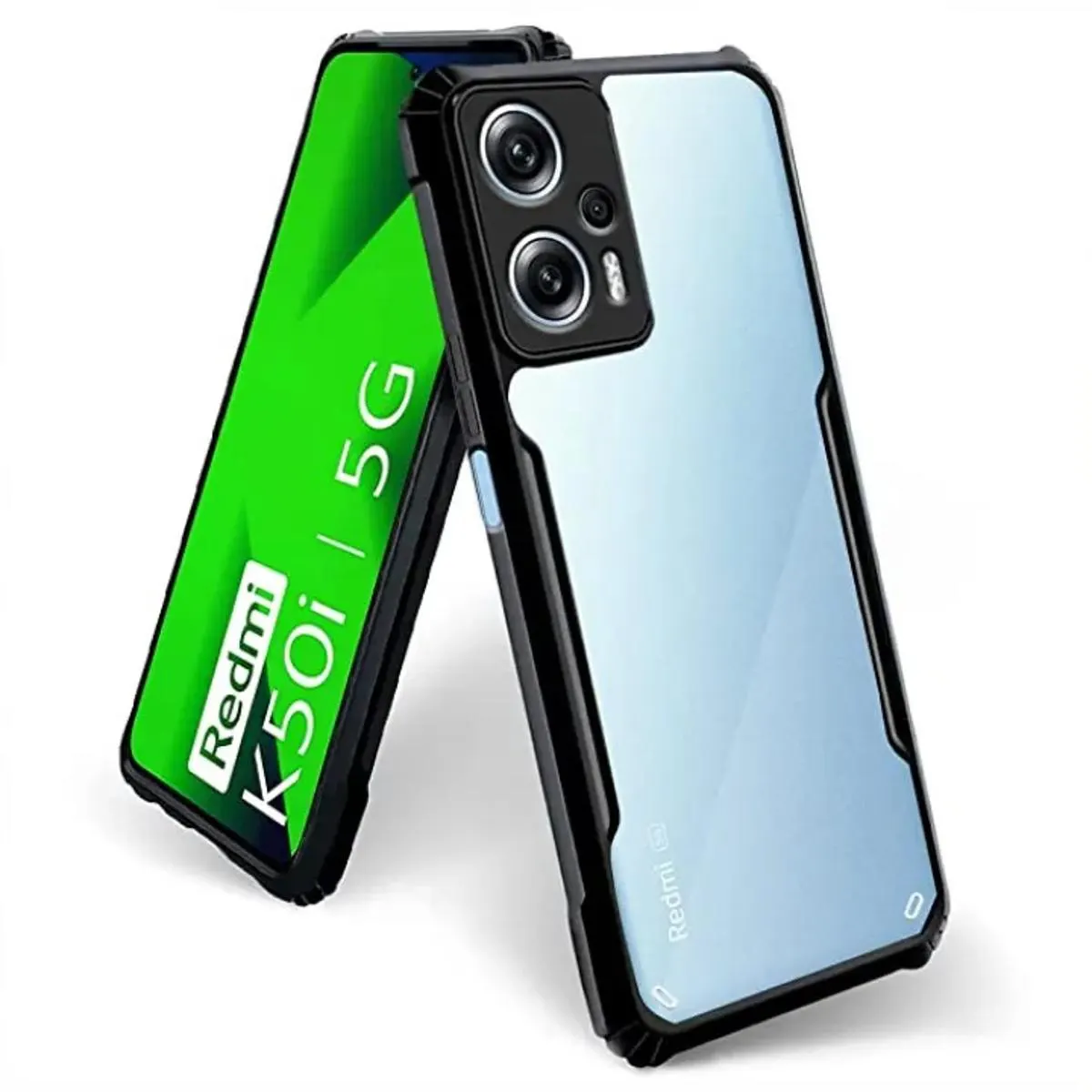 Xundd Back Cover for Redmi K50i Transparent Hybrid Hard PC Back Bumper