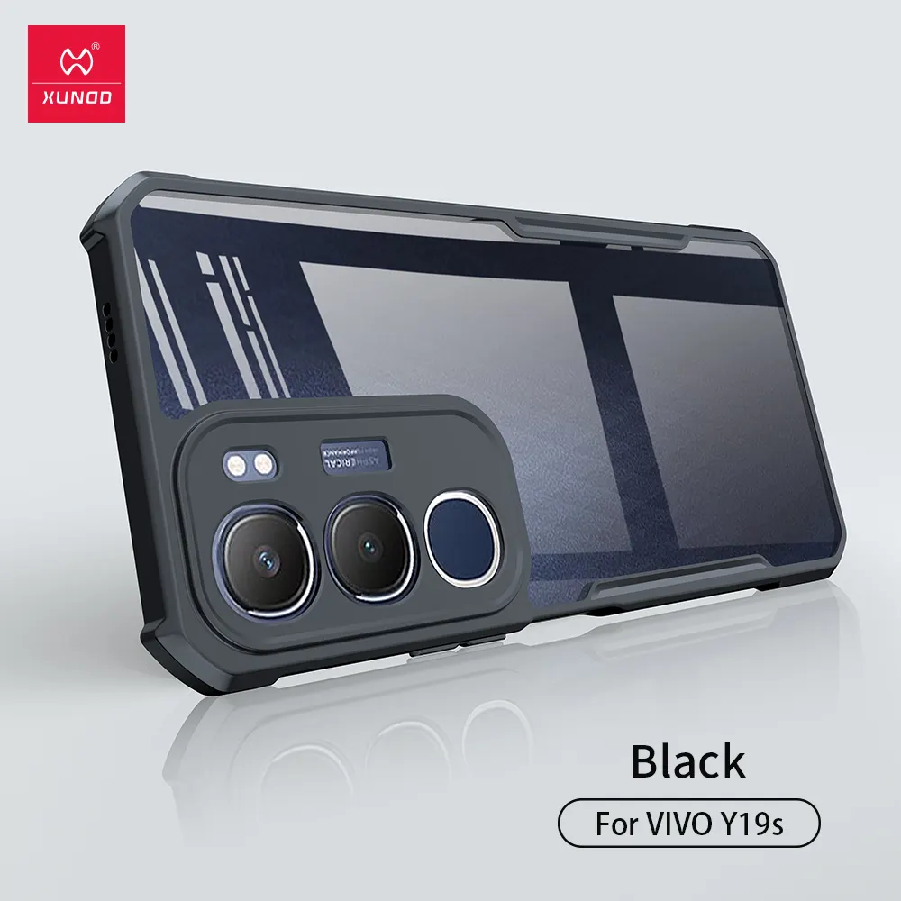 Xundd Back Cover for Vivo Y19s Transparent Hybrid Hard PC Back Bumper