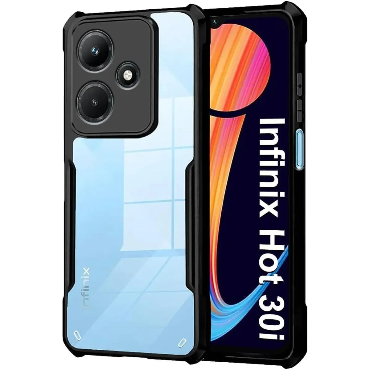 Xundd Back Cover for Infinix Hot 30i Transparent Hybrid Hard PC Back Bumper