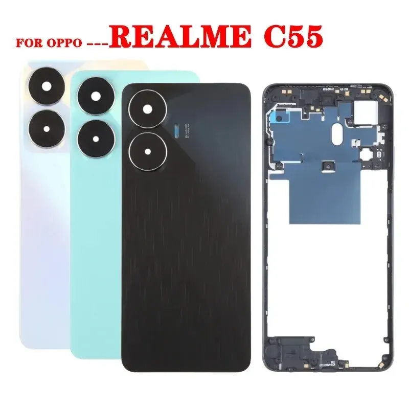 Realme C55 Housing Middle Frame With Side Button and Camera Lens Complete Body Casing Replacement For Realme C55 - Price in Bangladesh