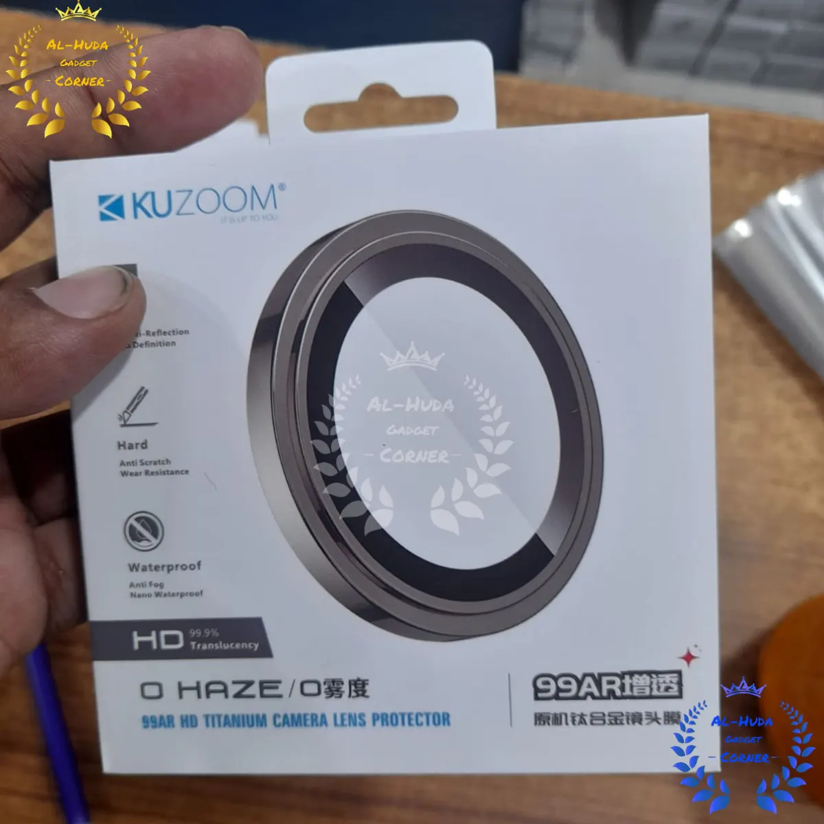 iPhone 14 pro / 14 pro max Kuzoom Tempered Glass Metal Ring Camera Lens Protector Film (Best Quality) - Price in Bangladesh