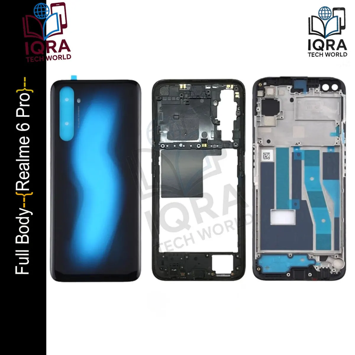 Realme 6 Pro Full Body Housing / Middle Frame Chassis with Back Panel(Blue) - Price in Bangladesh