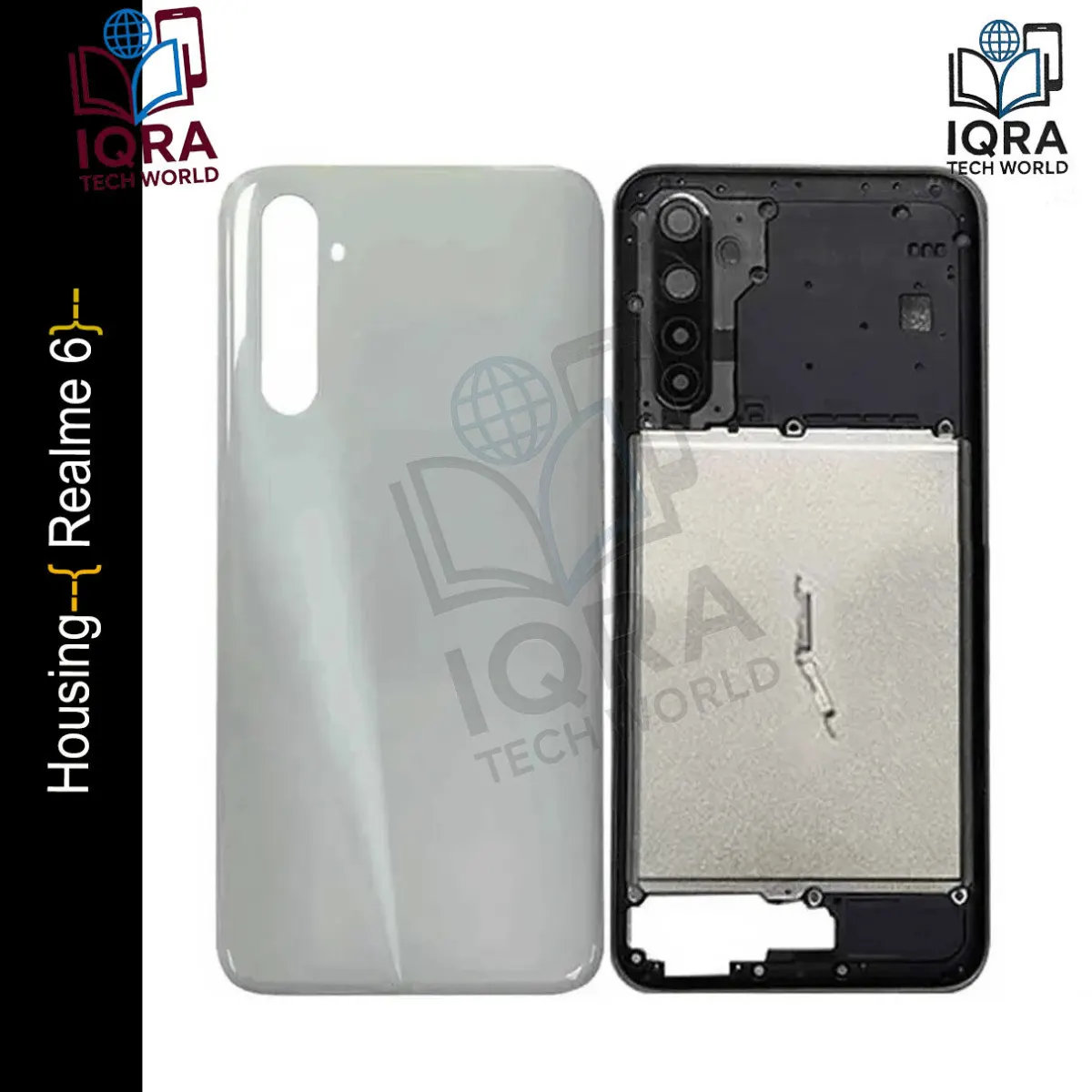 Realme 6 (Backshell) Back Panel with Side Frame Housing(White) - Price in Bangladesh